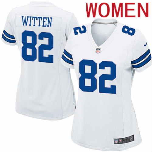 Women Dallas Cowboys #82 Jason Witten Nike White Team Game NFL Jersey